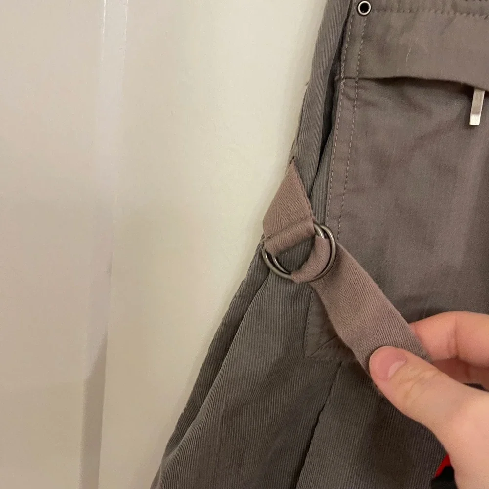 Vintage Y2K Free People Corduroy Mini Gray Skirt Grunge Streetwear Punk